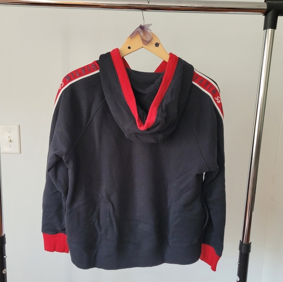 Tommy Hilfiger Sport Women’s Relaxed Fit Slightly Cropped Hoodie – Black & Red, - Picture 7 of 7